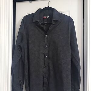 J. Ferrar men's dress shirt. Size L. Color Black Paisley